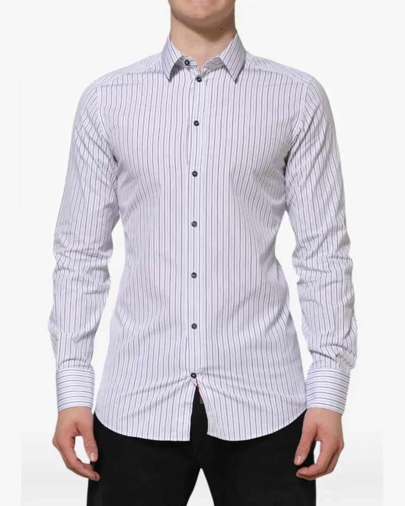 Dolce & Gabbana Gestreiftes Hemd - Weiß Weiß