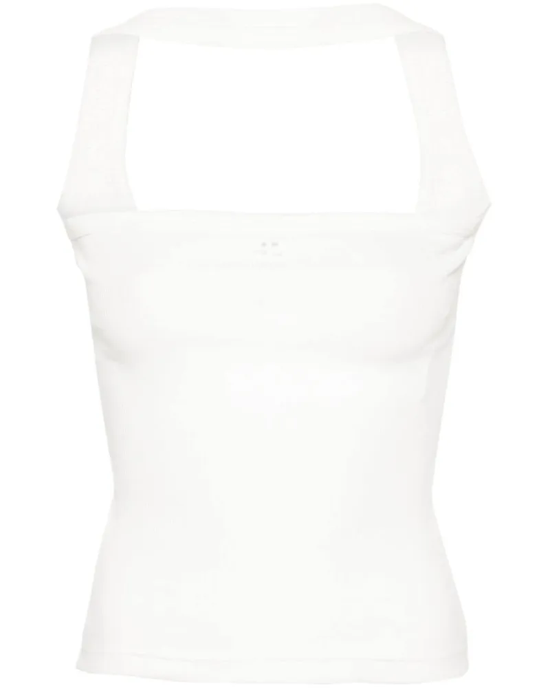 Courrèges Geripptes Hyperbole 90 Top - Weiß Weiß