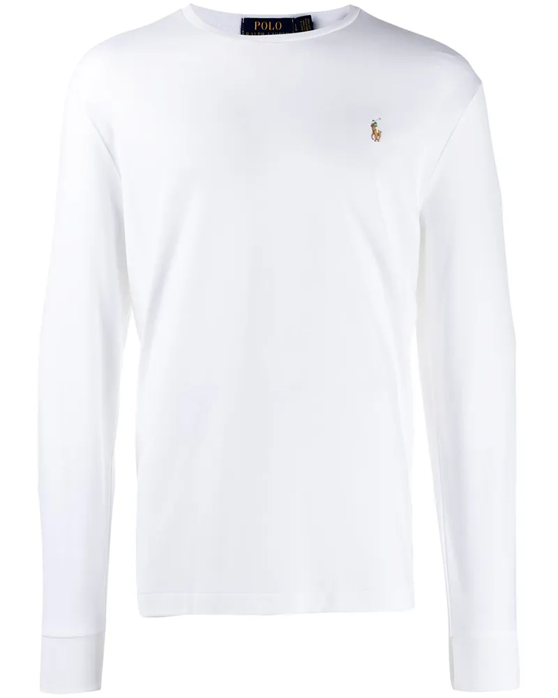 Ralph Lauren Langarmshirt mit Logo-Stickerei - Weiß Weiß