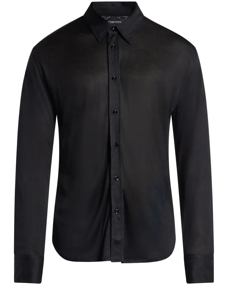 Tom Ford Hemd aus Seide - Schwarz Schwarz