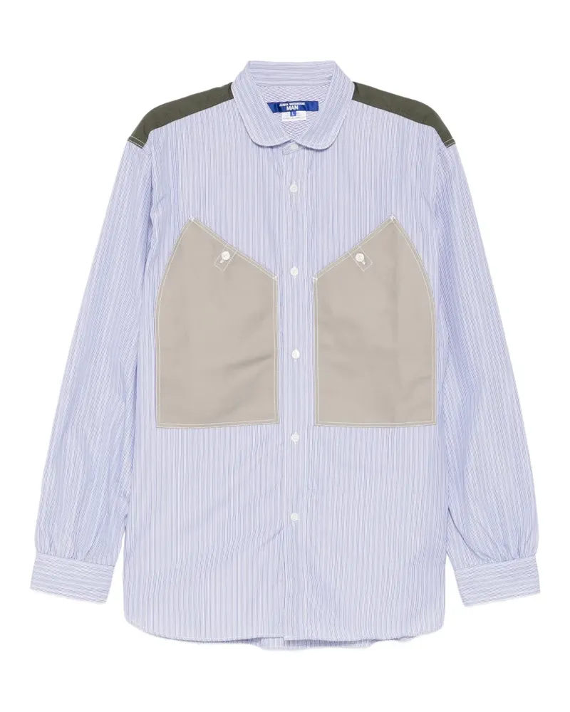 Junya Watanabe striped panelled shirt - Blau Blau