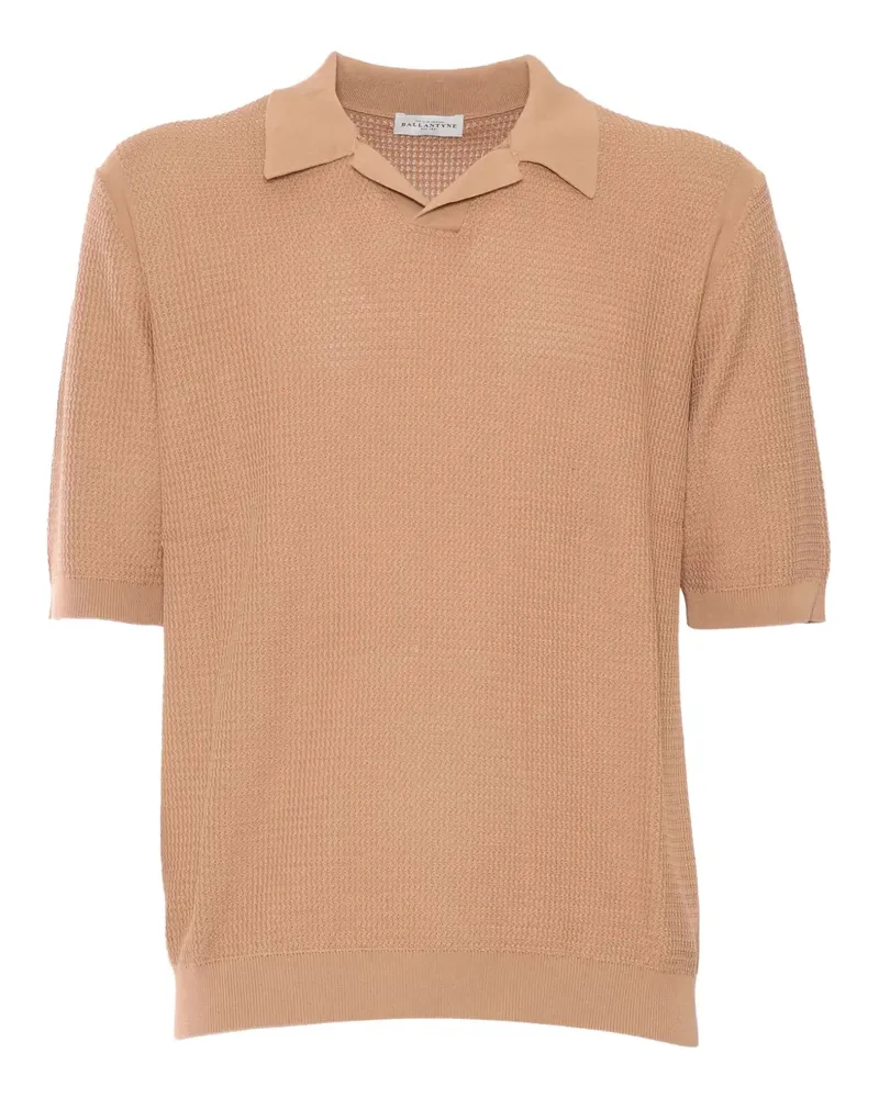 Ballantyne Poloshirt mit Waffelstrick-Muster - Nude Nude