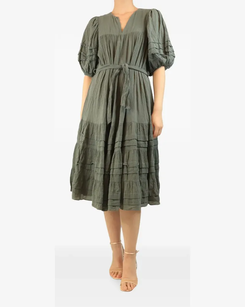 Zimmermann belted tiered midi dress - Grün Grün