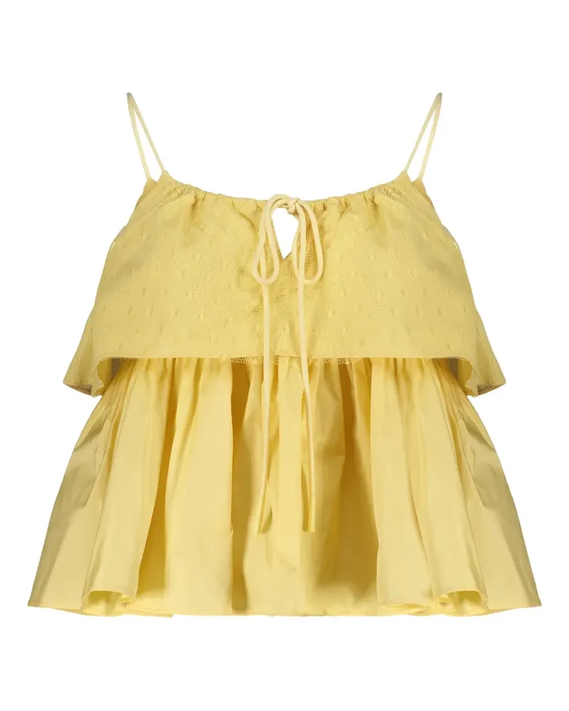 RED Valentino tie-front tiered top - Gelb Gelb
