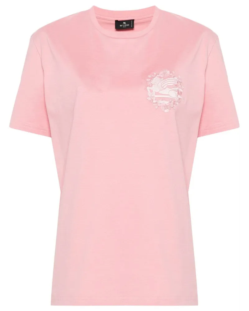 Etro T-Shirt mit Pegaso-Motiv - Rosa Rosa