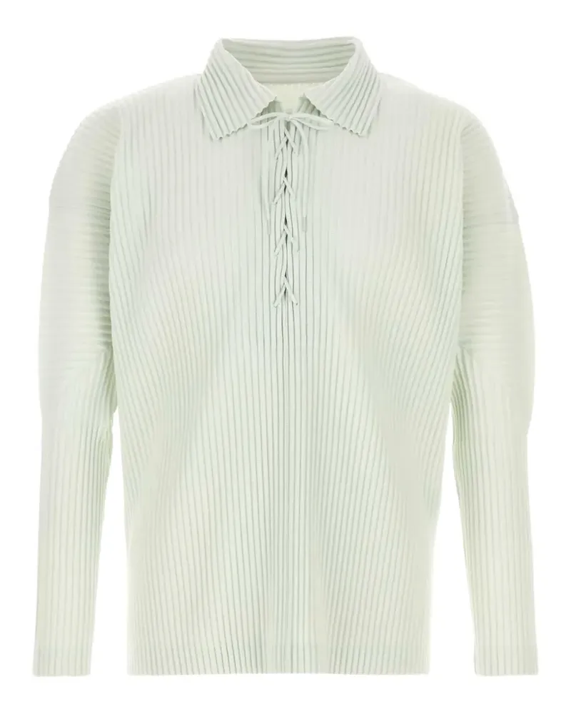 Issey Miyake Poloshirt mit Schnürung - Grün Grün