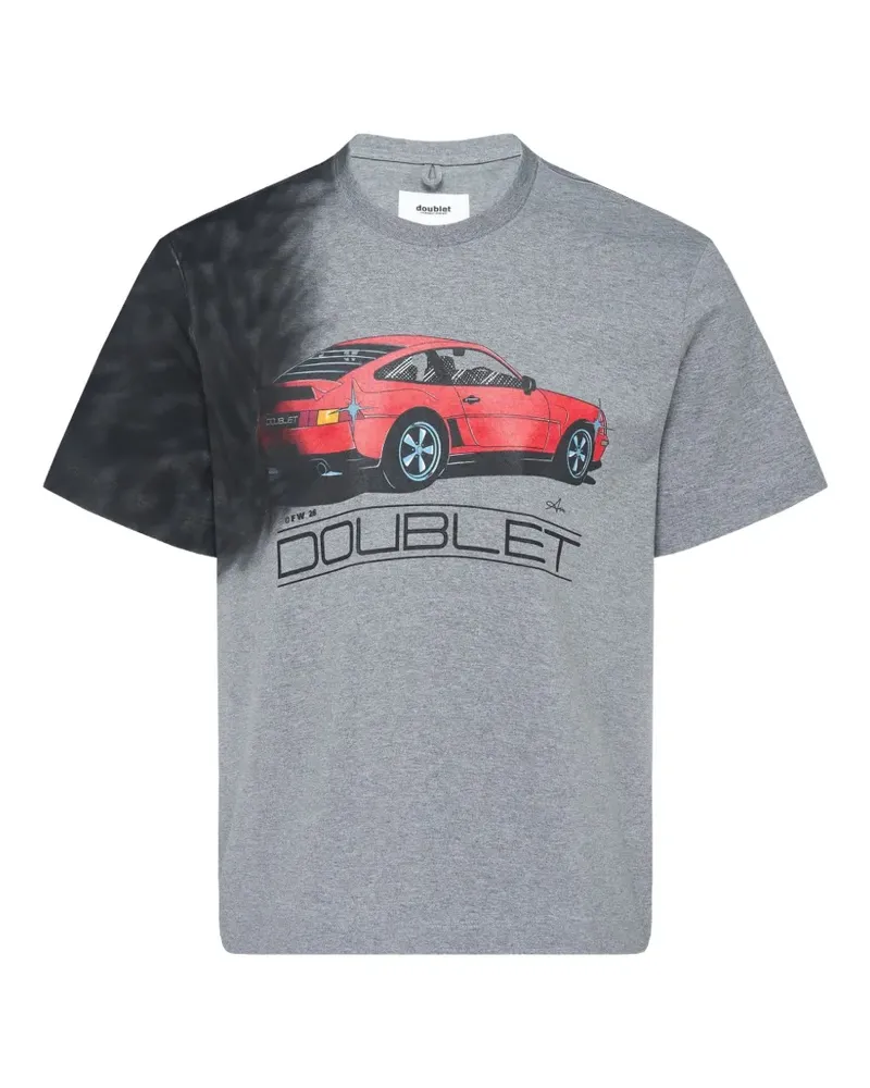 Doublet Exhaust Stained T-Shirt mit Print - Grau Grau