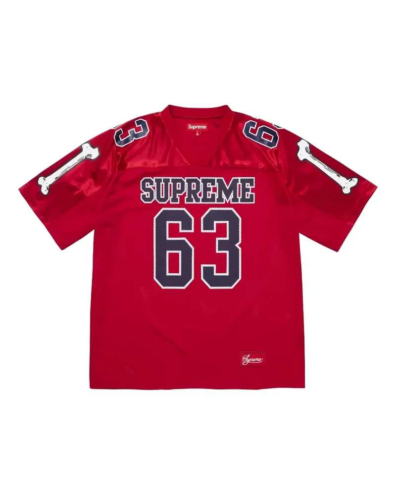 Supreme Being bones graphic-print Football jersey T-shirt - Rot Rot