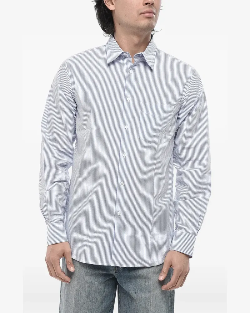 Paolo Pecora Milano striped breast-pocket shirt - Weiß Weiß
