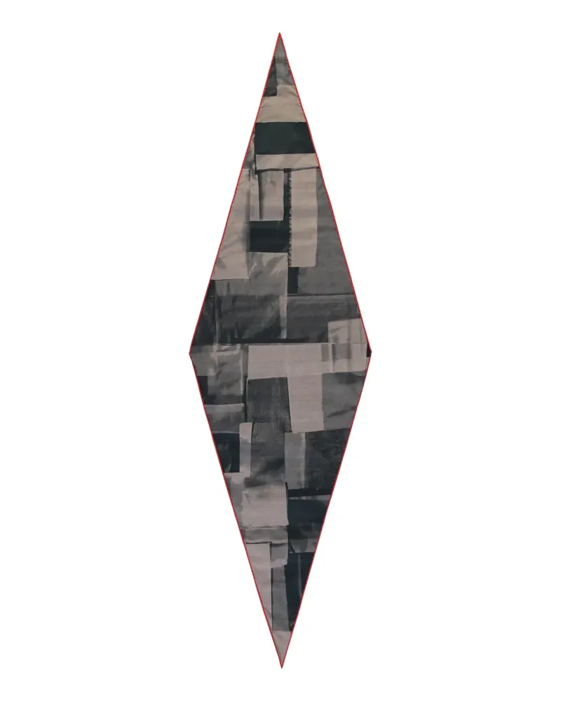 Ermenegildo Zegna abstract-print diamond-shaped scarf - Grau Grau