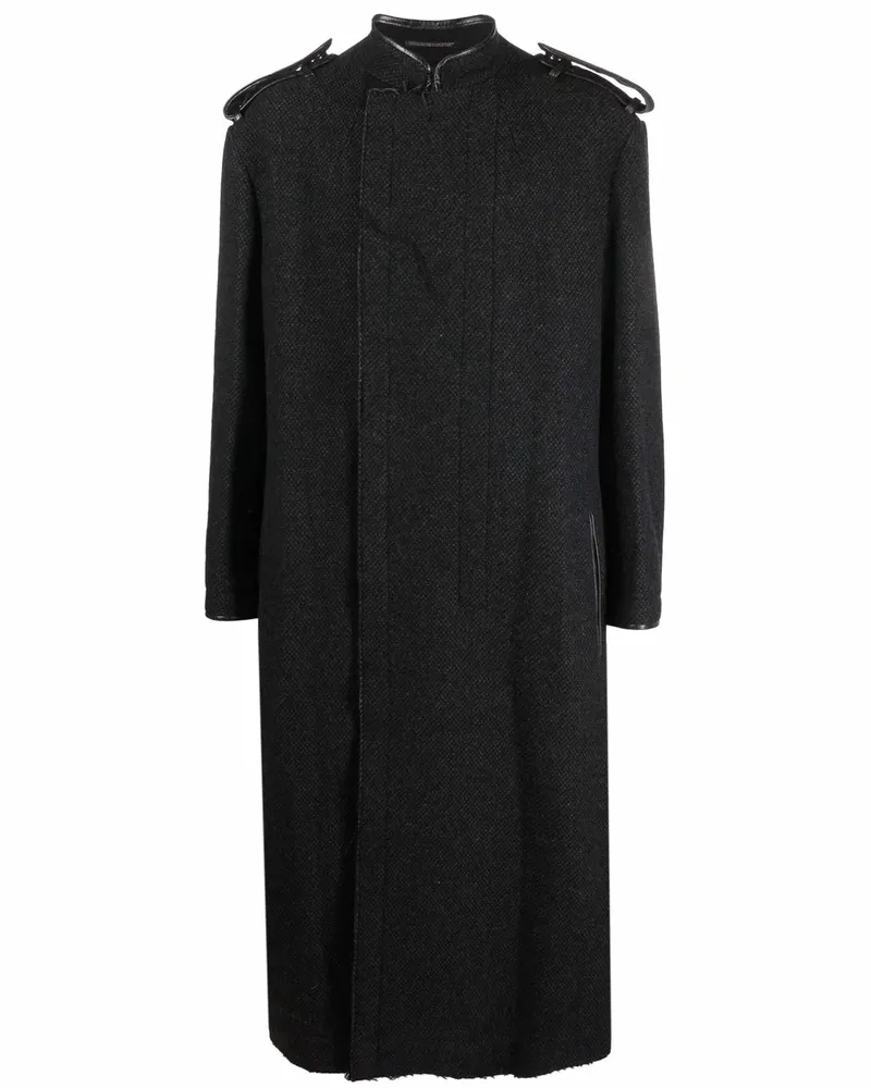 Yohji Yamamoto Mantel mit Schulterklappen - Schwarz Schwarz