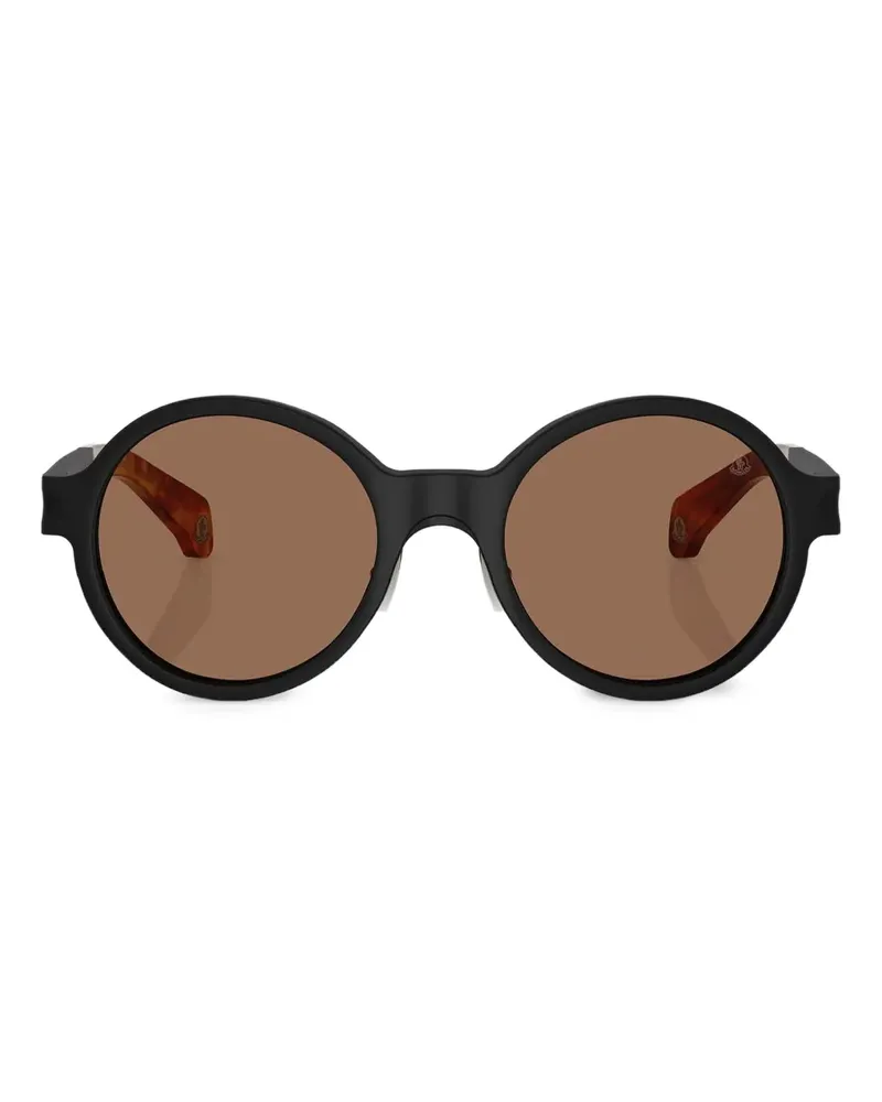 Moncler Sonnenbrille mit rundem Gestell - Schwarz Schwarz