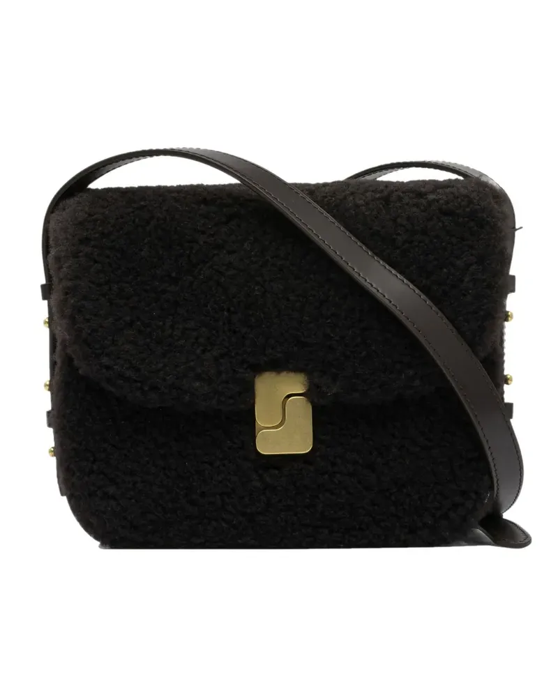 Soeur Mini Schultertasche mit Shearling - Braun Braun