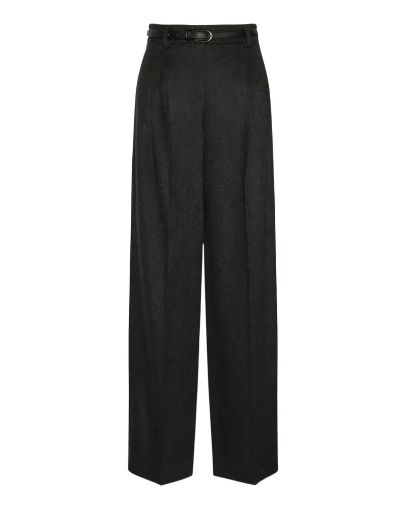 Max Mara Bundfaltenhose mit Gürtel - Grau Grau