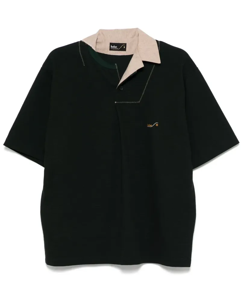 kolor Poloshirt mit Logo-Stickerei - Grün Grün