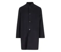Kaschmir-Mantel mit Mandarinkragen - Blau