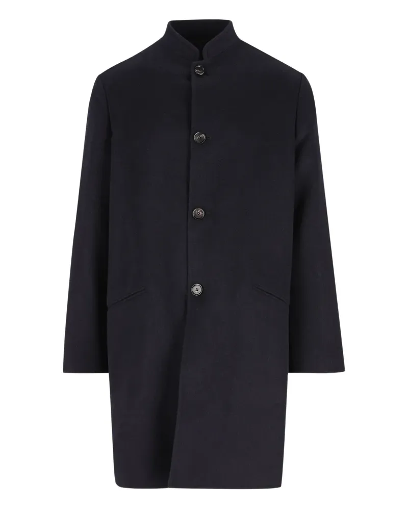 Loro Piana Kaschmir-Mantel mit Mandarinkragen - Blau Blau
