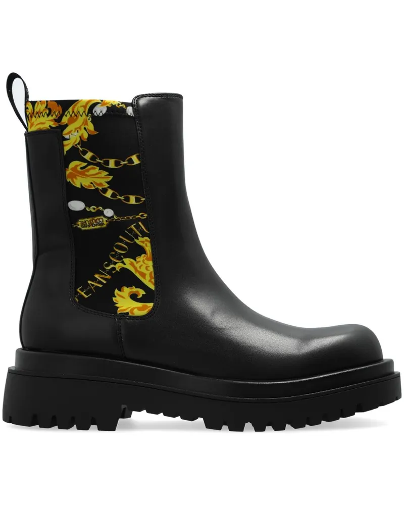 Versace Jeans Stiefel mit Chain Couture-Print - Schwarz Schwarz