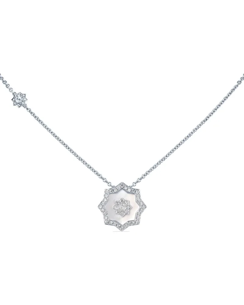 David Morris 18kt Gelbgoldhalskette mit Diamanten - Silber Silber