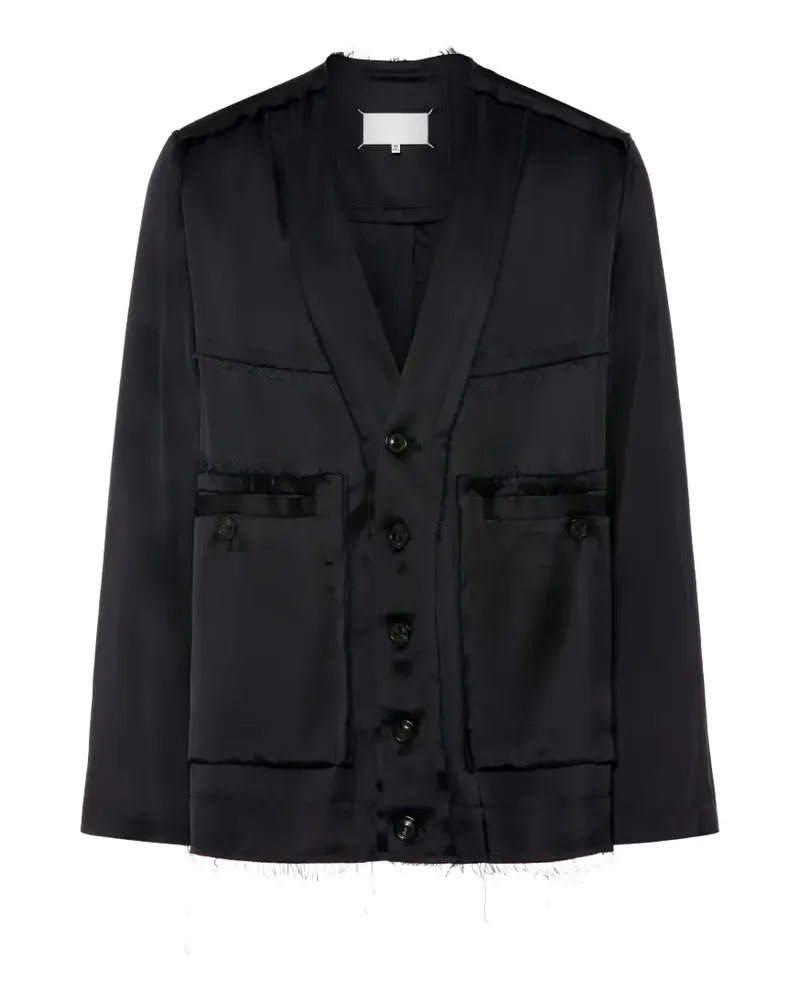 Maison Margiela Jacke mit ausgefransten Kanten - Schwarz Schwarz