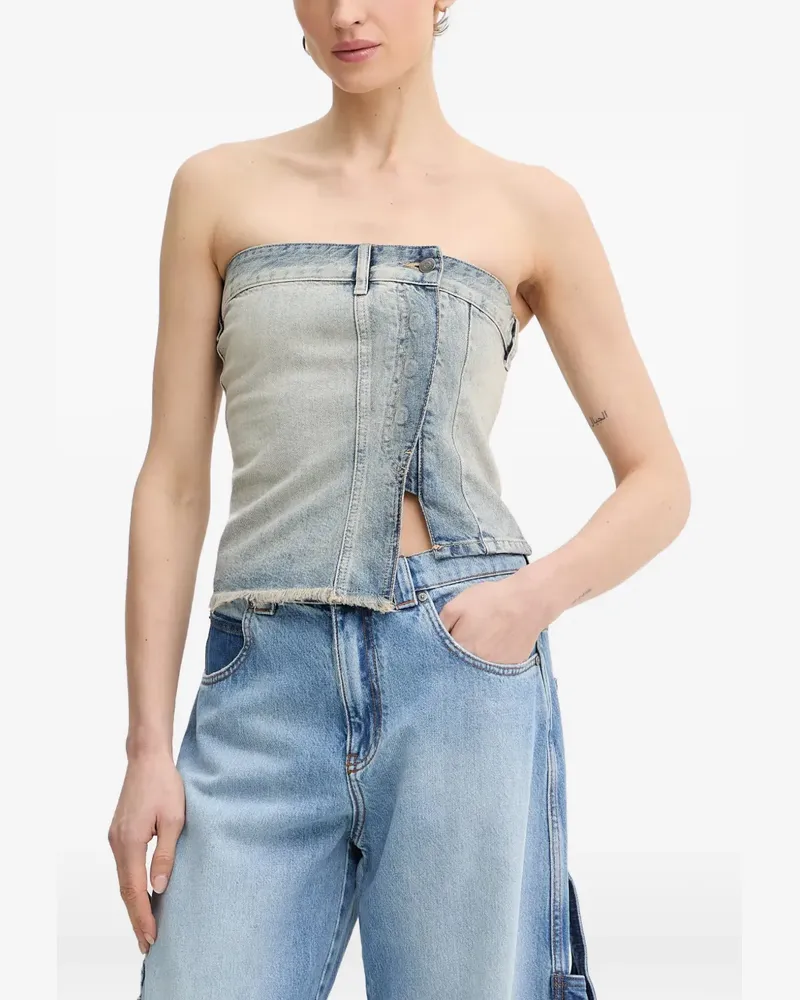 Armani Exchange Top mit asymmetrischem Saum - Blau Blau