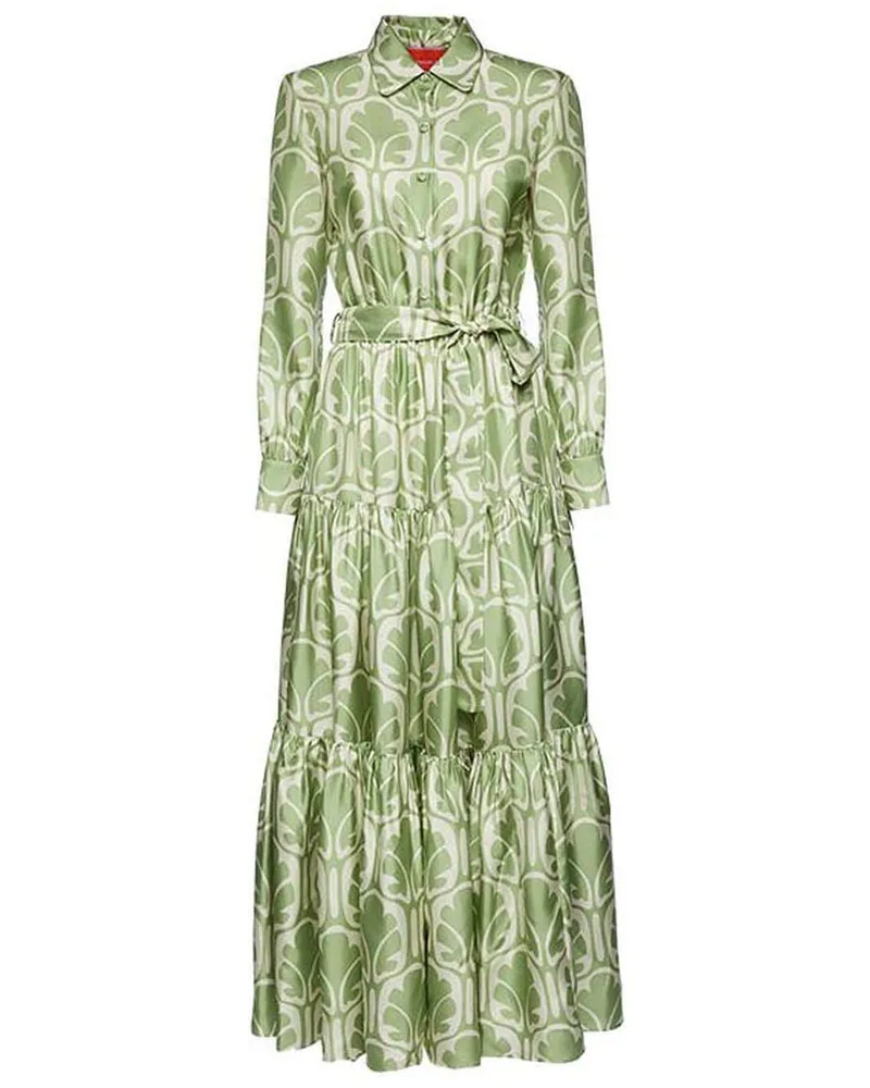 La DoubleJ Gestricktes Kleid mit Bindegürtel - Grün Grün