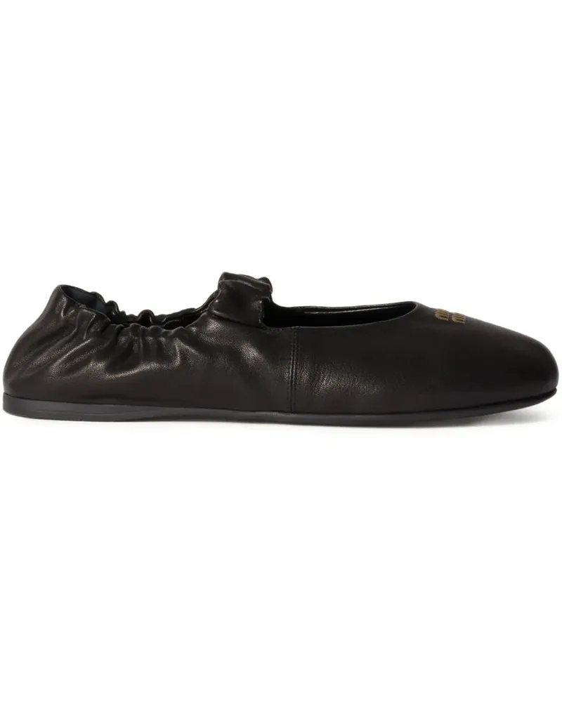 Miu Miu Ballerinas mit elastischem Detail - Schwarz Schwarz