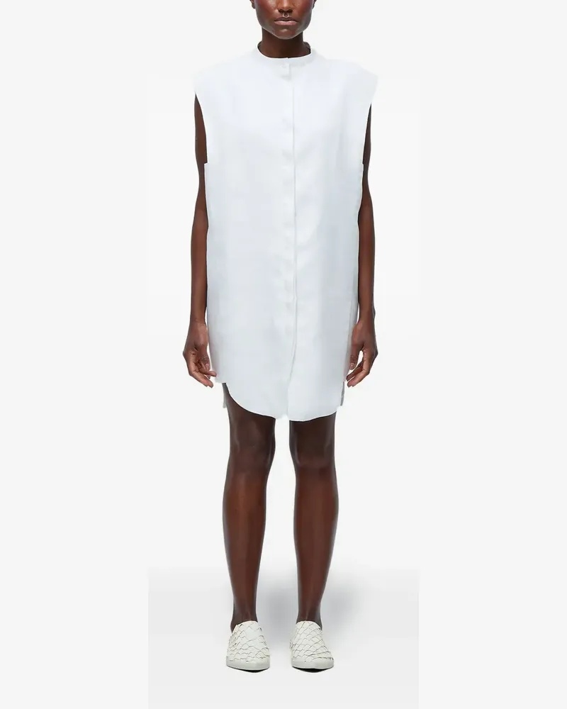 Osklen Ärmelloses Smoking Leinenhemd-Minikleid - Weiß Weiß