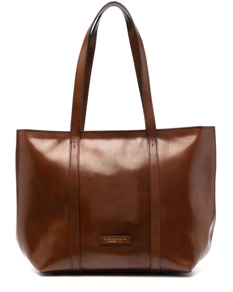 The Bridge Handtasche mit Logo-Patch - Braun Braun