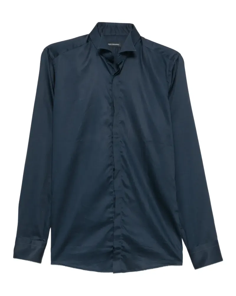 Carlo Pignatelli spread-collar slim-fit shirt - Blau Blau