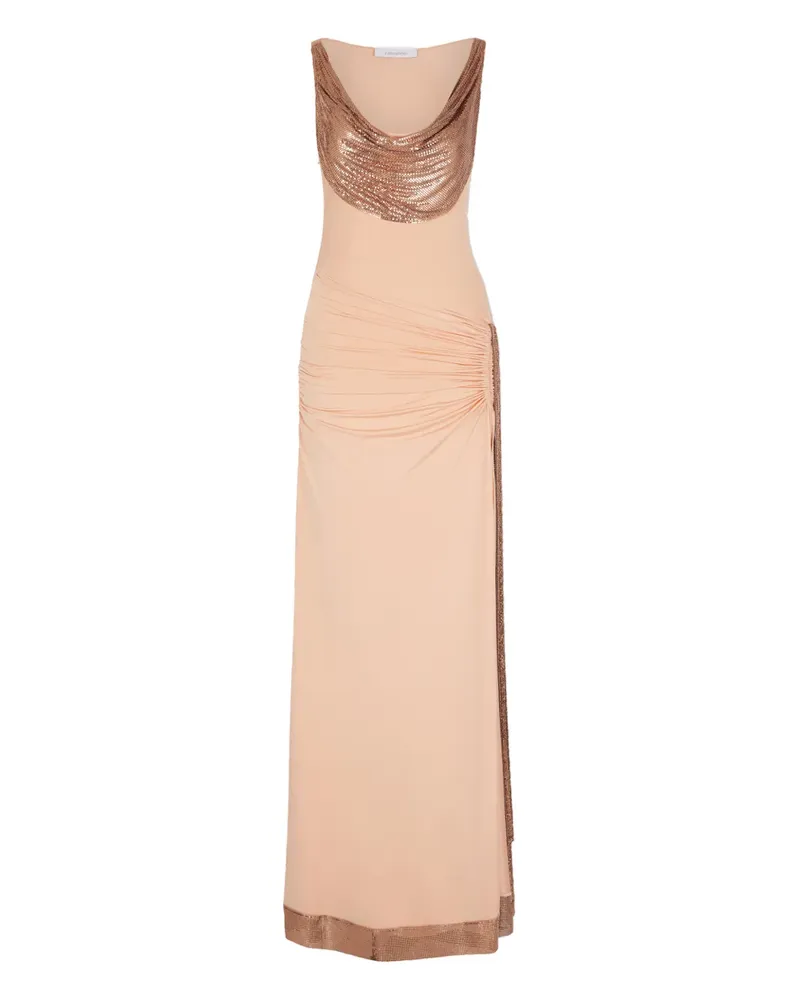 Paco Rabanne cowl-neck maxi dress - Rosa Rosa