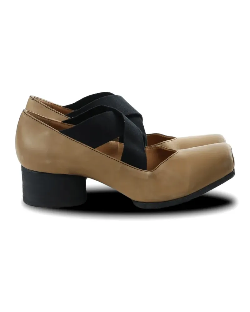 Uma Wang cross-strap square-toe pumps - Braun Braun