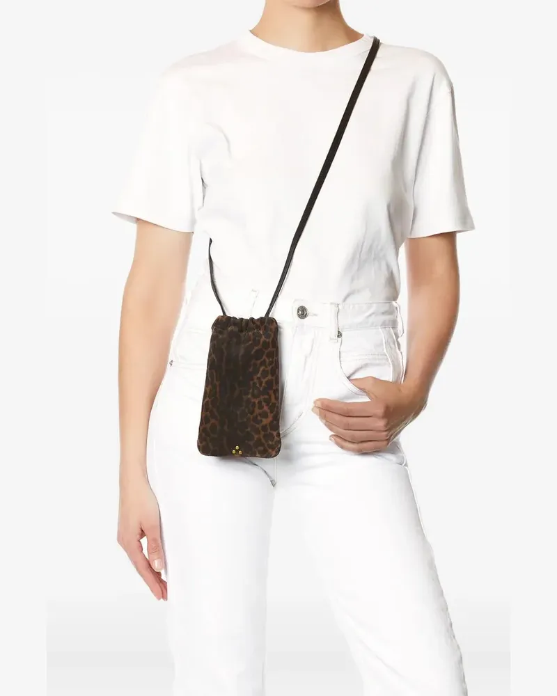 Jérôme Dreyfuss Gordi leopard-print shoulder bag - Braun Braun