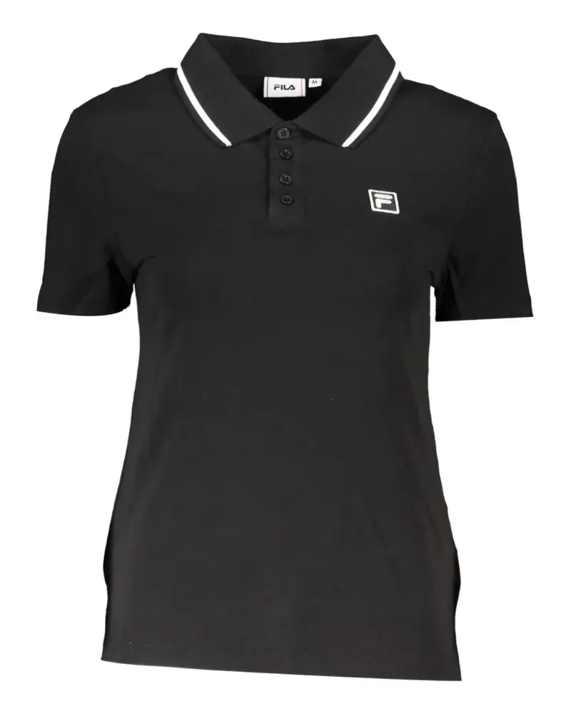 Fila logo-patch polo shirt - Schwarz Schwarz