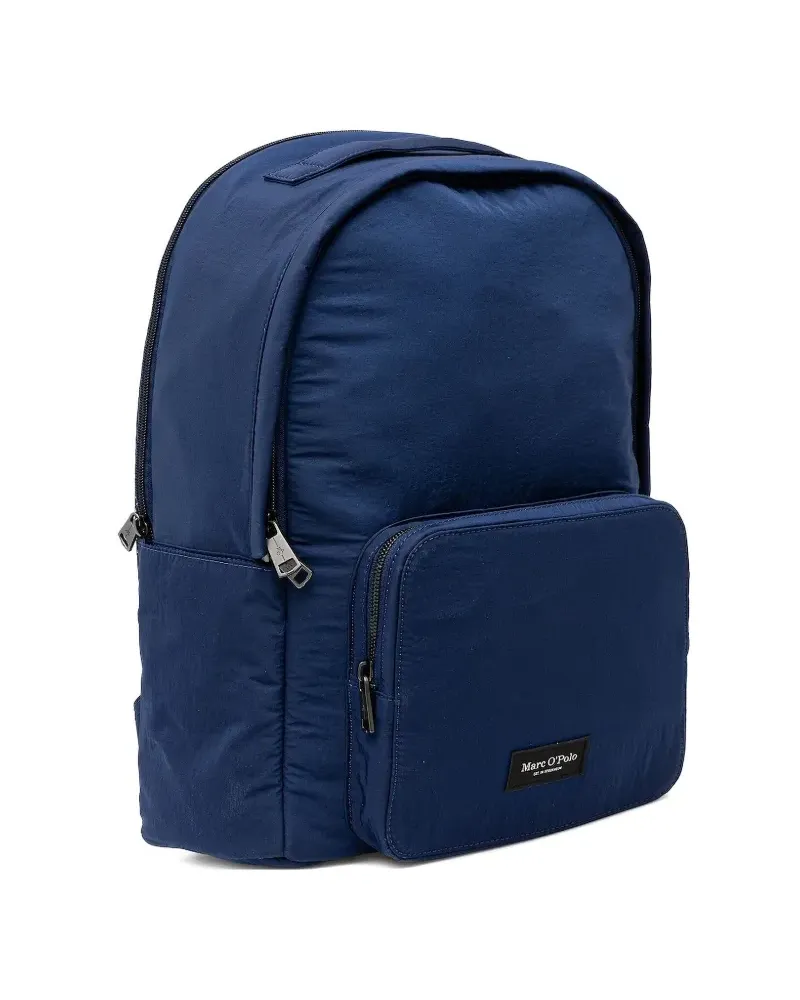 Marc O'Polo Mittelgroßer Rucksack mit Logo-Patch - Blau Blau
