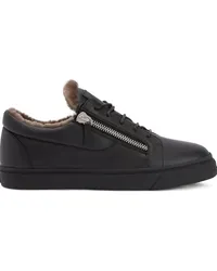 Giuseppe Zanotti Sneakers mit Shearling Schwarz