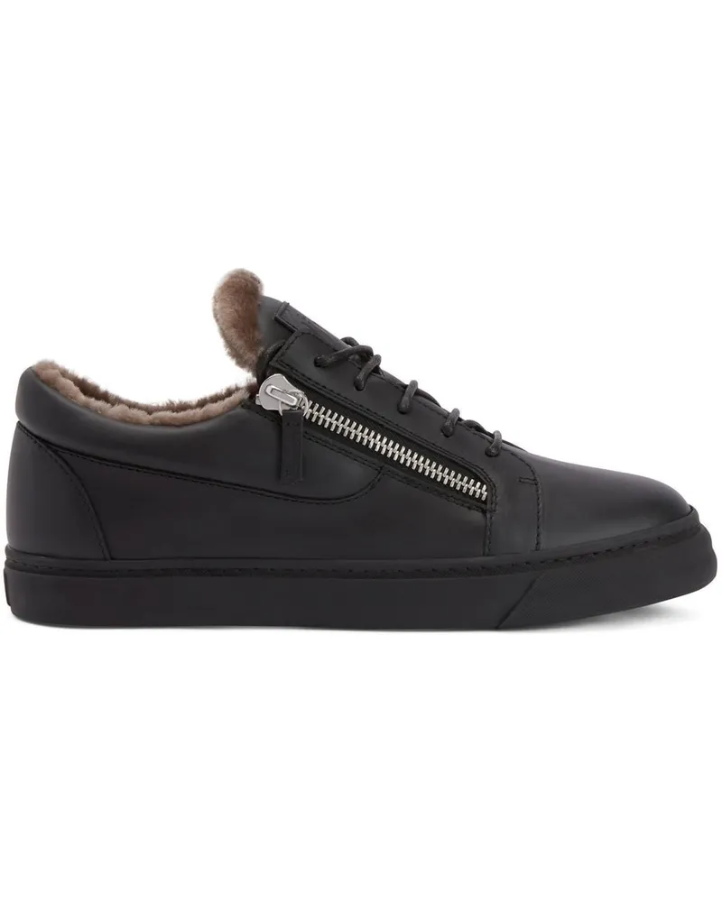 Giuseppe Zanotti Sneakers mit Shearling - Schwarz Schwarz