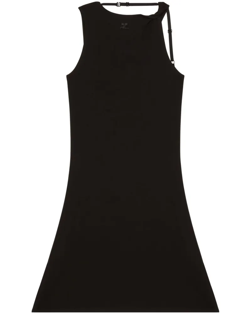 Courrèges Minikleid mit Riemen - Schwarz Schwarz