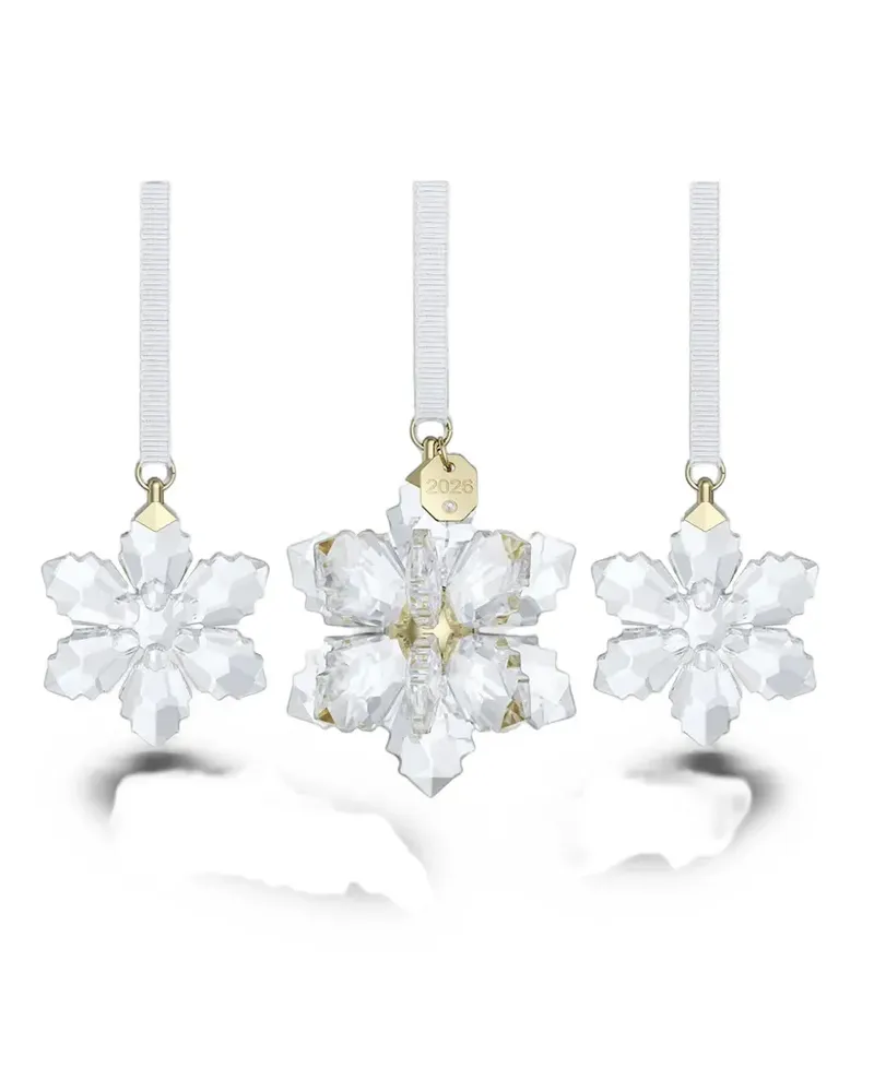 Swarovski Facettierte Ornamente mit Schneeflocken - Weiß Weiß