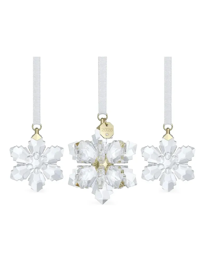 Swarovski Facettierte Ornamente mit Schneeflocken - Weiß Weiß