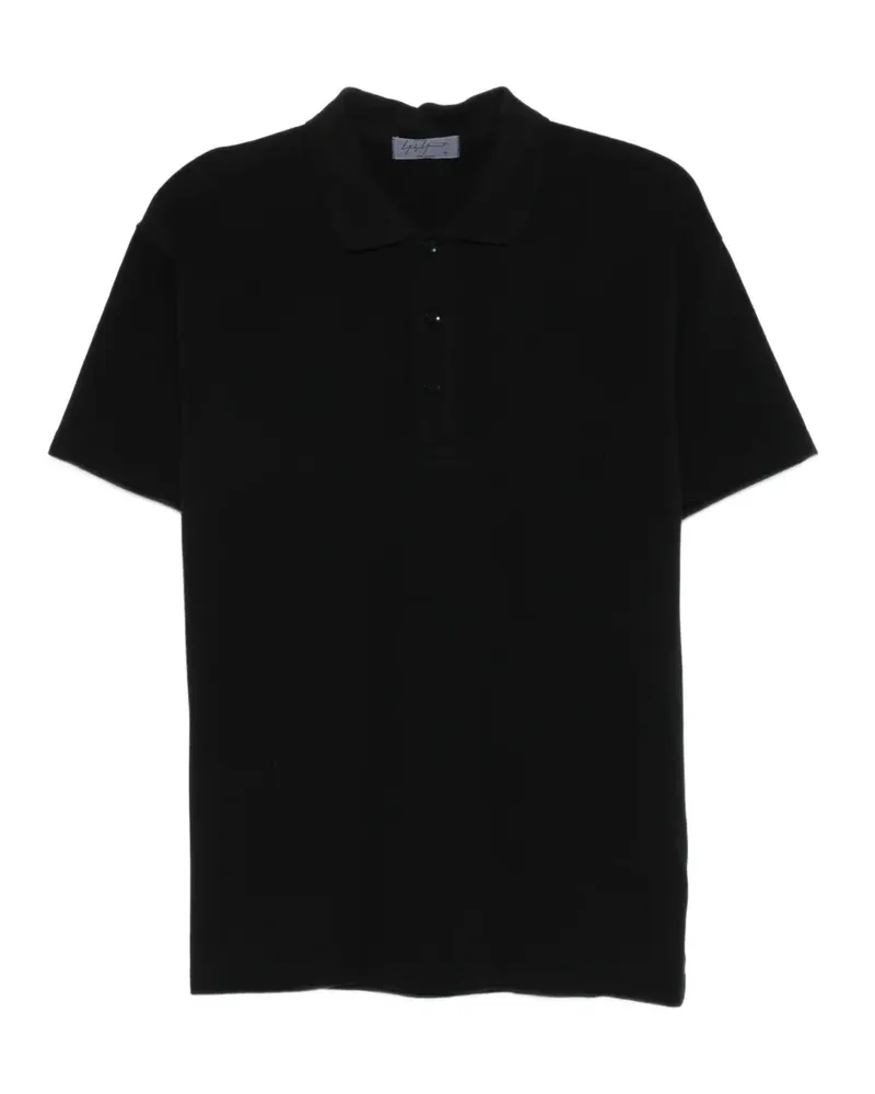 Yohji Yamamoto point-collar polo shirt - Schwarz Schwarz