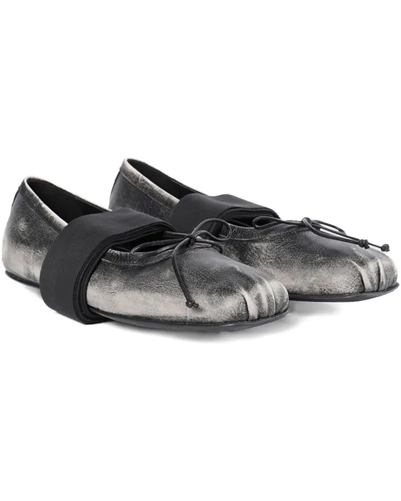 Ann Demeulemeester bow-detailing ballet flats - Grau Grau