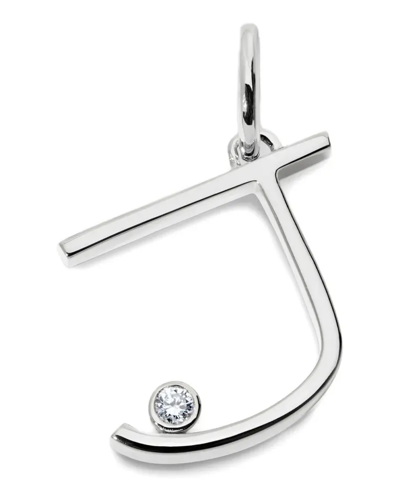 Monica Vinader Solitaire Anhänger mit Diamant - Silber Silber