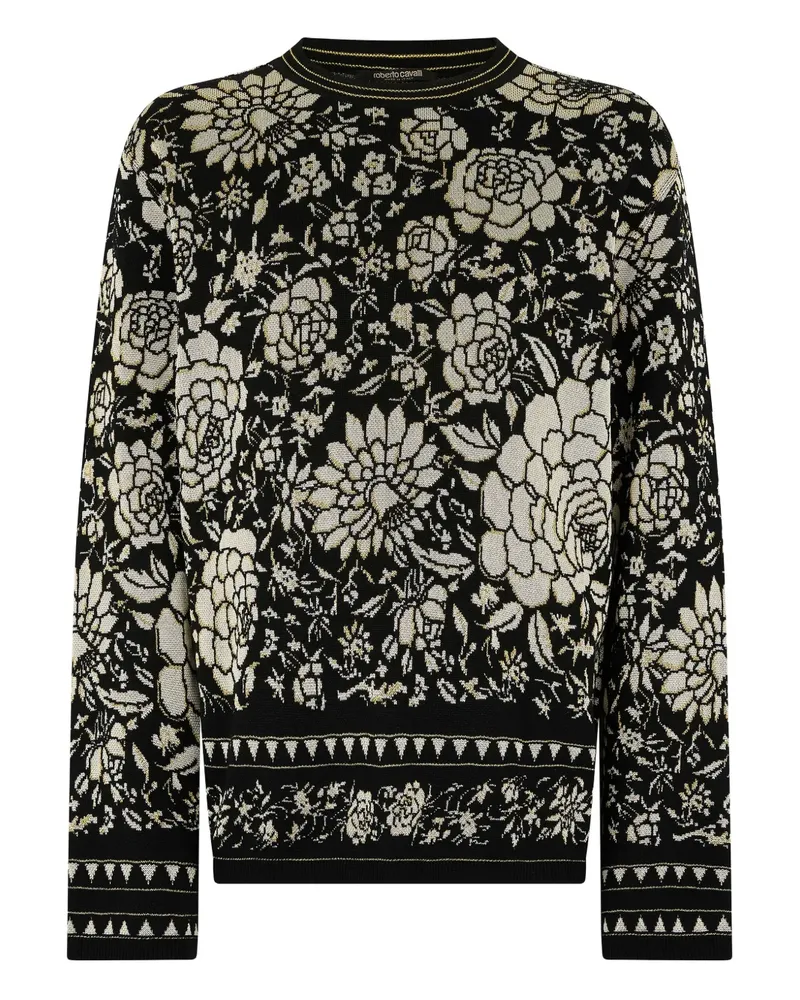 Roberto Cavalli Pullover mit Blumenmuster - Schwarz Schwarz