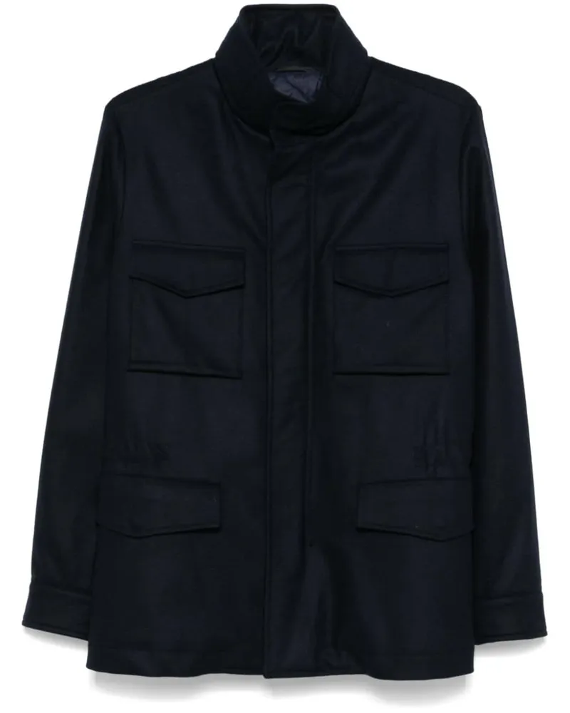 Boglioli Klassische Military-Jacke - Blau Blau