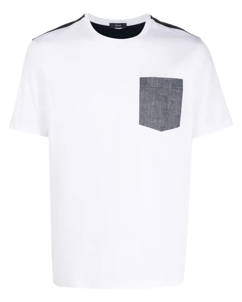 Herno T-Shirt in Colour-Block-Optik - Weiß Weiß