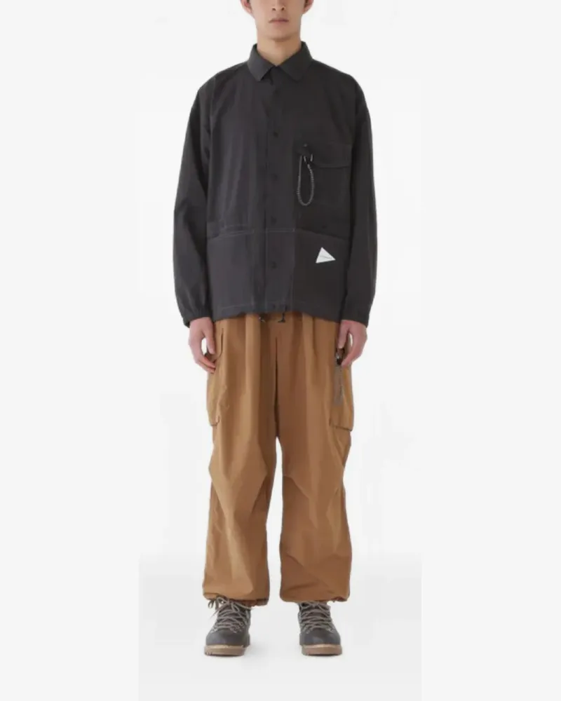 and wander chest-pocket chain-detail shirt - Schwarz Schwarz