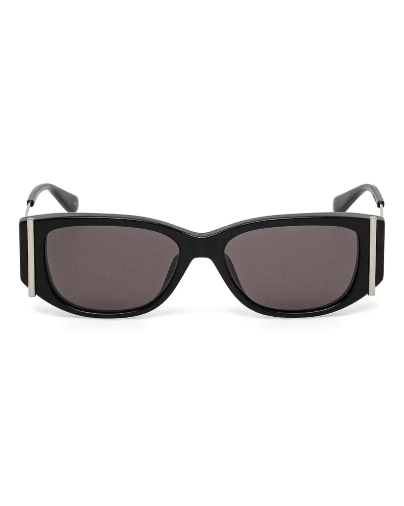 Alexander McQueen Sonnenbrille mit geometrischem Gestell - Schwarz Schwarz