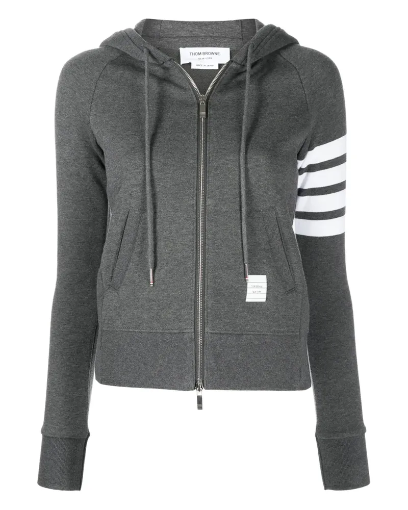 Thom Browne Kapuzenjacke mit Streifen - Grau Grau