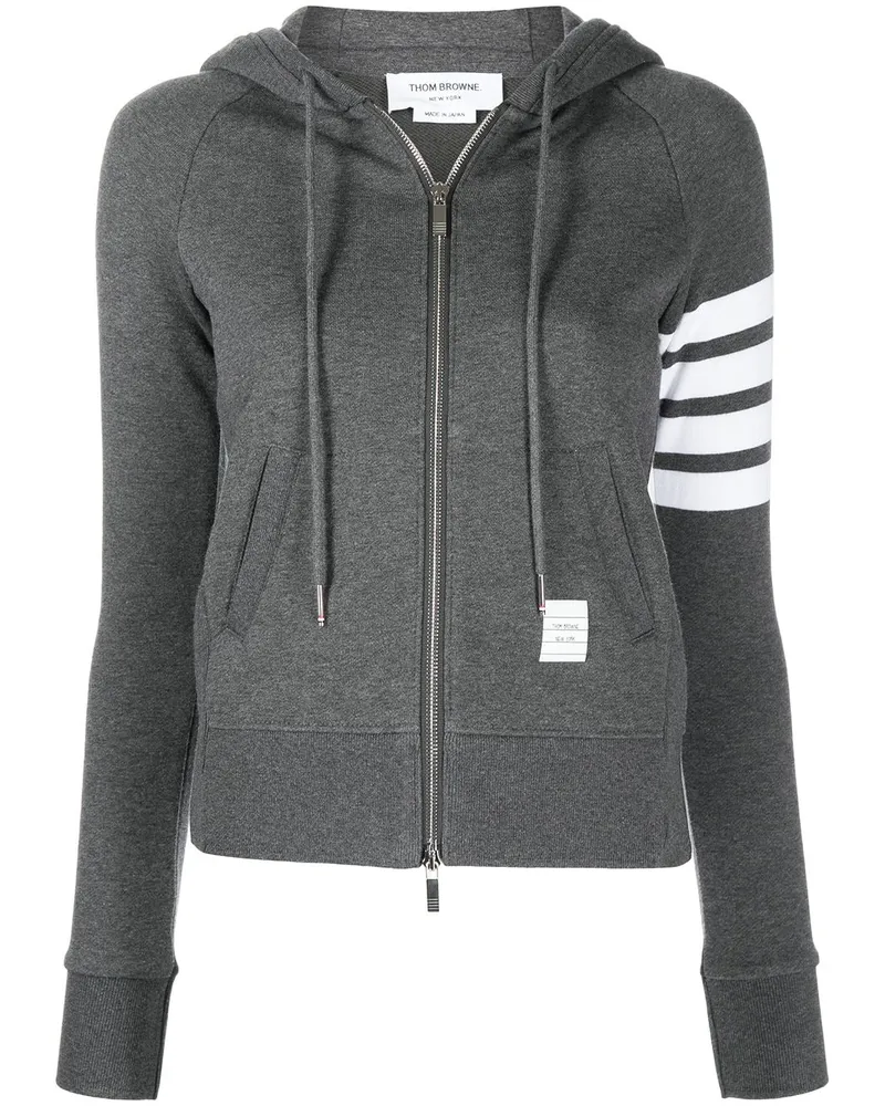 Thom Browne Kapuzenjacke mit Streifen - Grau Grau